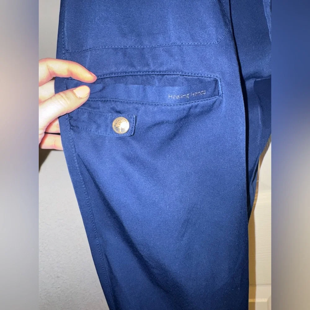Healing Hands Navy Blue Loose Fit Joggers - Picture 4 of 4